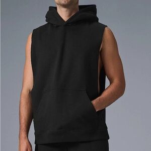ALO Yoga Men's Black Renown Sleeveless Hoodie